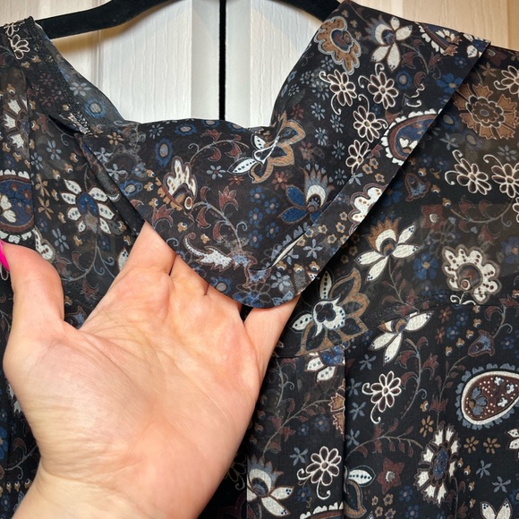 See by Chloé - Luxurious Tropical Floral Paisley Sheer Women's Longue SleeveTop - Picture 10 of 12